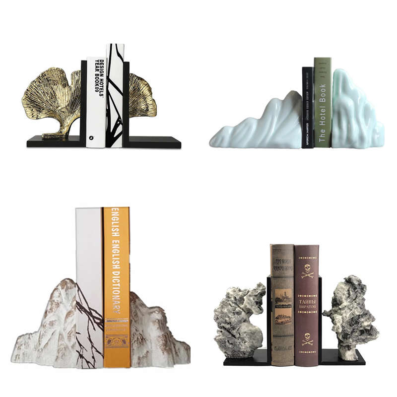 新中式简约现代创意云山书档书靠摆件样板房书房办公室装饰工艺品