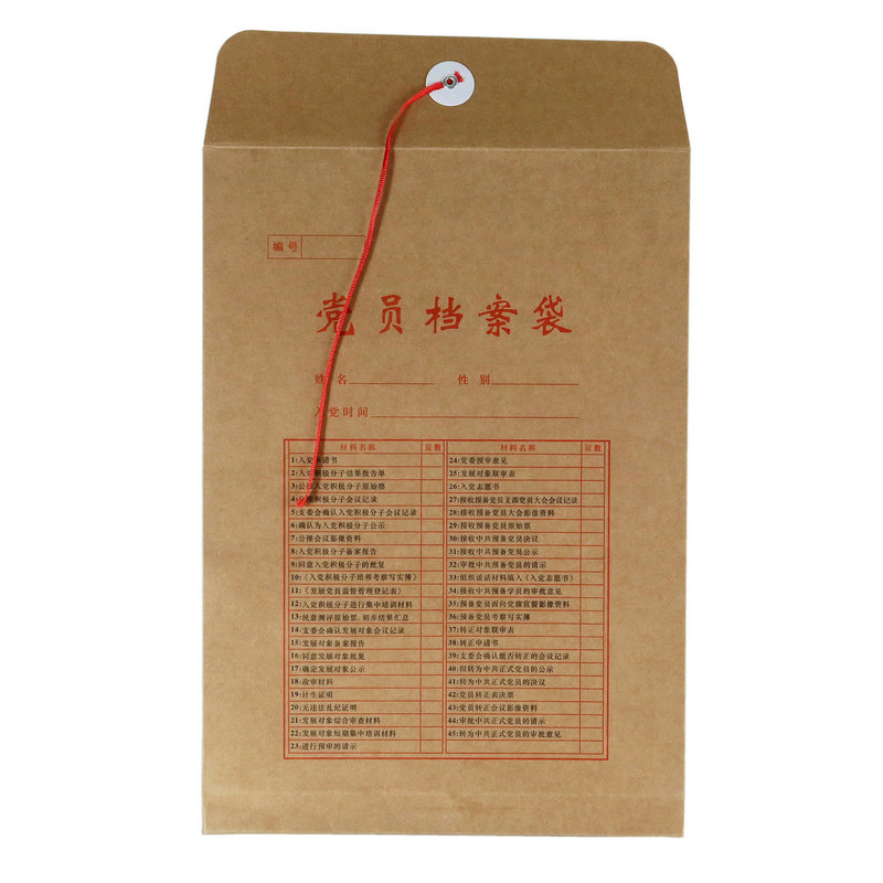 10个A4党员档案袋牛皮纸