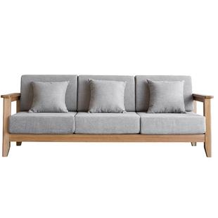 优木家具纯实木沙发转角组合三人位北美橡木沙发转角沙发北欧简约