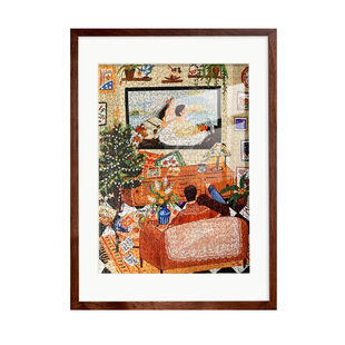 拼图相框1000装裱砌图框架海报挂墙2000 4000片3000块75*50画框70