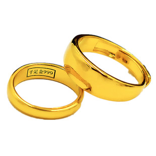 沙金戒指男女结婚情侣一对久不掉色越南铜合金镀金仿真假黄金对戒