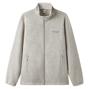 森马外套男抗静电花纱针织夹克立领2025秋冬新款绣花上衣休闲时尚