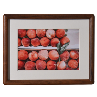 时几初黑胡桃实木圆角相框摆台高级感洗照片6寸7寸8寸相册框中式