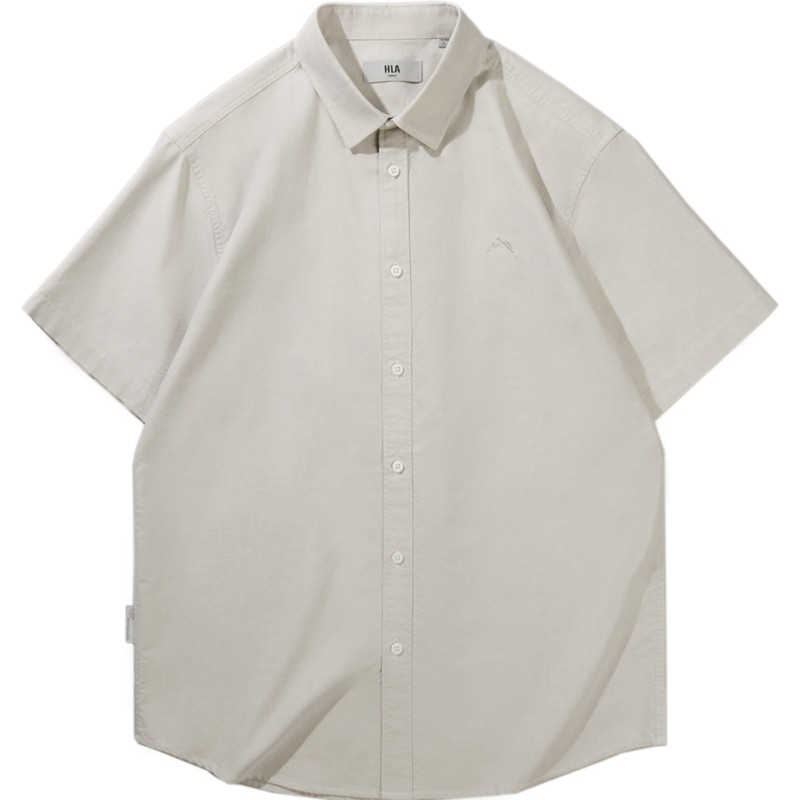 HLA/海澜之家全棉牛津纺短袖休闲衬衫