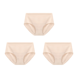 3件|claesens女士内裤高腰收腹不夹臀7A抗菌纯棉透气全棉裆三角裤