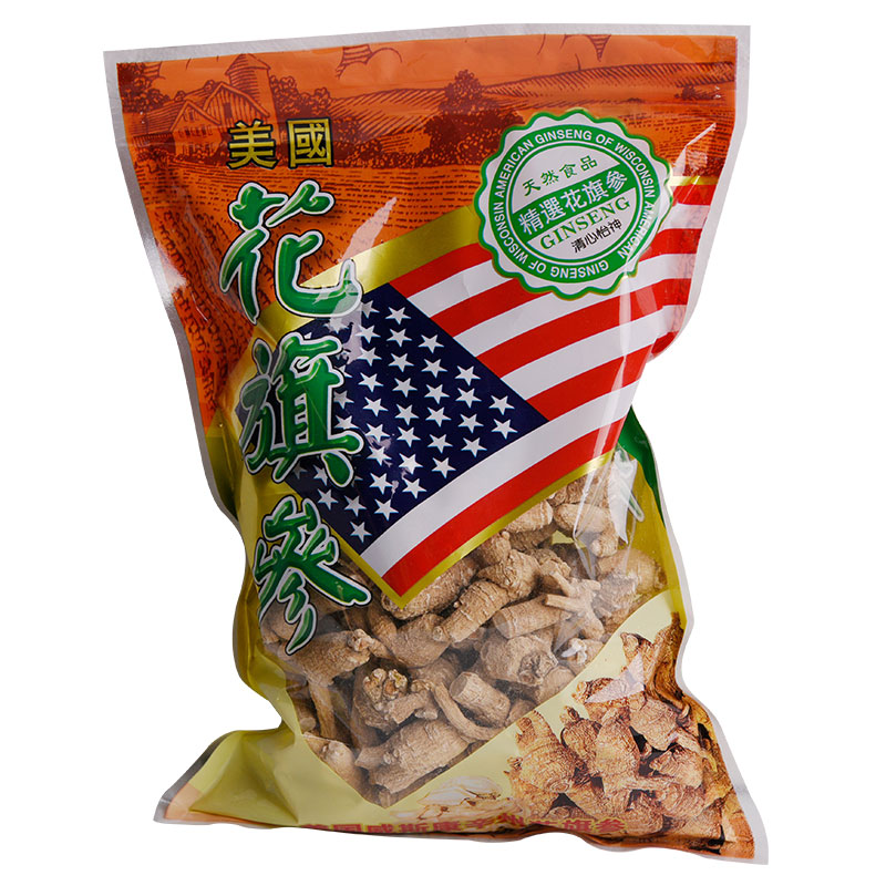 西洋参段粒头短枝大片250g新货
