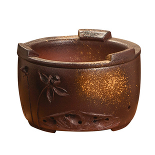 老式围炉煮茶炉复古手工荷花炭炉烧水壶家用陶土柴烧大号炭火炉