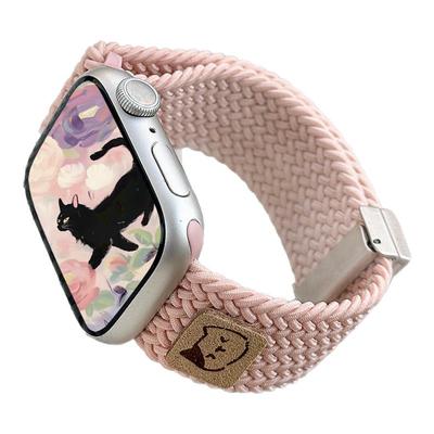 适用iWatch编织折叠磁吸扣表带