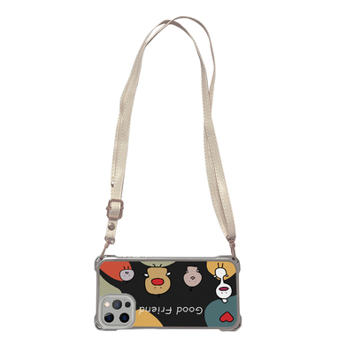 适用苹果16手机壳斜挎绳款iphone16promax新款lPhone15plus四角防摔14pro全包边iphoe13max可背式ⅰph0ne12pm