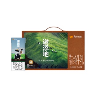 送礼礼盒装 辉山谢添地3.6g黑土有机纯牛乳 250ml×10盒学生营养