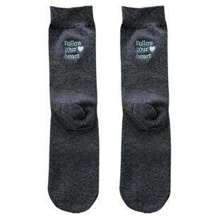 AB版袜子女刺绣字母爱心韩国东大门现货网红穿搭棉质吸汗中筒袜潮