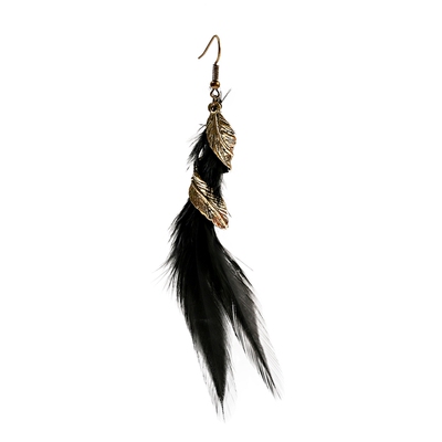 925银长款羽毛流苏耳环夸张