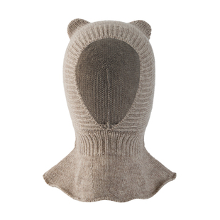 dicerbaby法国婴儿帽子羊绒围脖一体帽冬季宝宝针织帽儿童套头帽