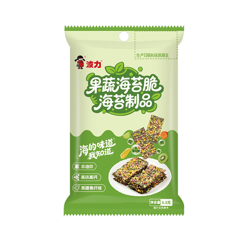 波力果蔬海苔脆6包/10包/20包休闲儿童零食海苔蔬果干香酥脆片