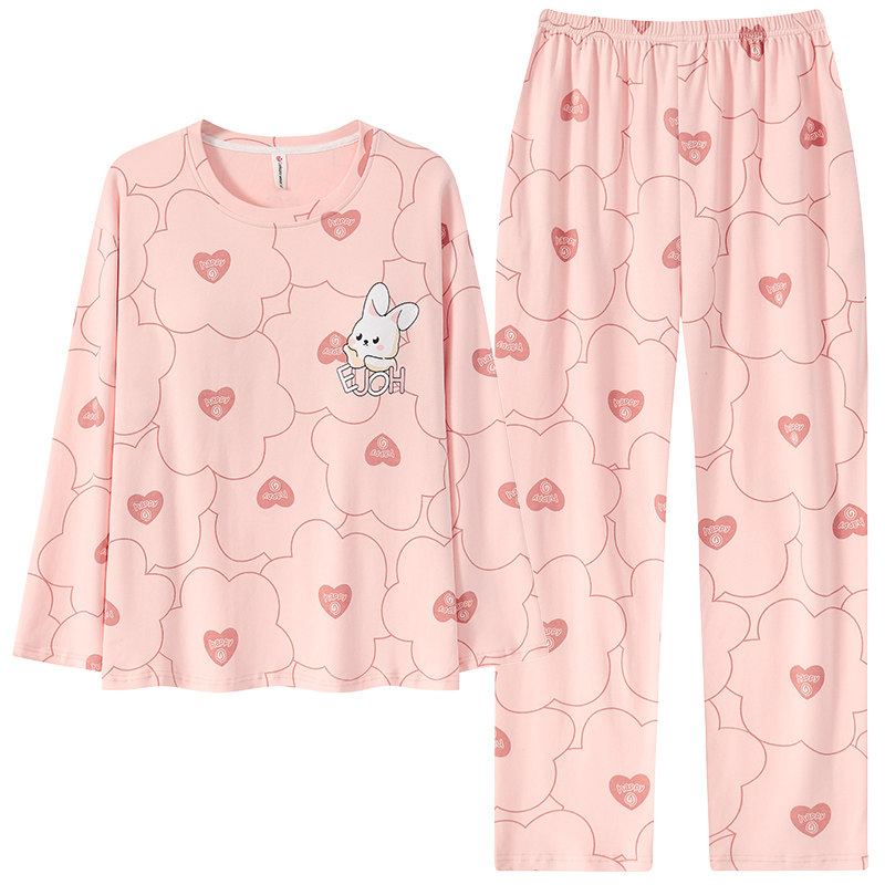 长袖睡衣套装女夏冬天家居服学生