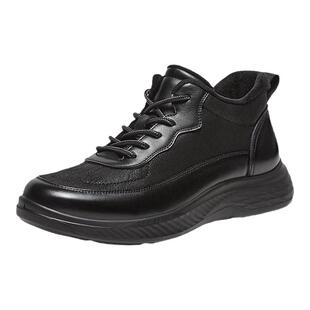 百思图冬季商场同款时尚户外加绒运动鞋厚底增高男休闲鞋92M19DM4