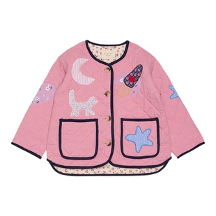 国内现货26SS丹麦sissel edelbo新品男女童刺绣拼布外套棉服外套