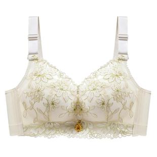 刺绣内衣女小胸聚拢上托厚款收副乳加厚显大调整型胸罩无钢圈文胸