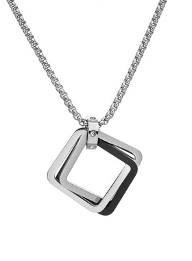 NG多边形矩形固色吊坠钛钢项链