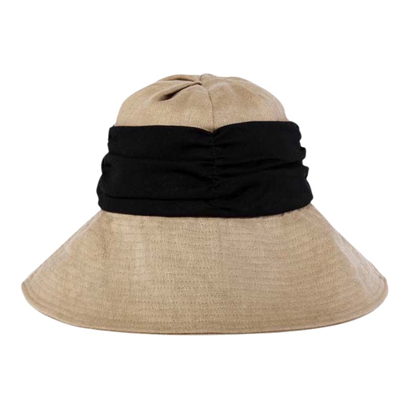 夏季苎麻手工大檐防晒渔夫帽女