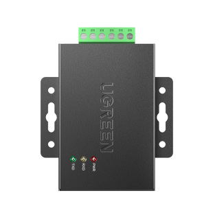 绿联RS232/485/422转光纤转换器光端机MODEM串口转单模单纤防雷SC接口转换器宽电压双向传输工业级调制解调器