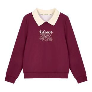 翻领卫衣女春秋薄款2026新款春季宽松正肩显瘦上衣洋气polo领外套