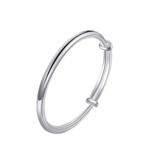 香港正生9999纯银光面推拉手镯女亲子款镯子送宝宝周岁满月送礼物