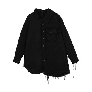 JNBY/江南布衣秋冬毛呢外套女中长款衬衫领通勤休闲长袖5N0810280