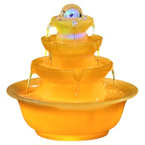 流水摆件循环水办公室风水球八方来财茶桌面风水轮招财风车小喷泉