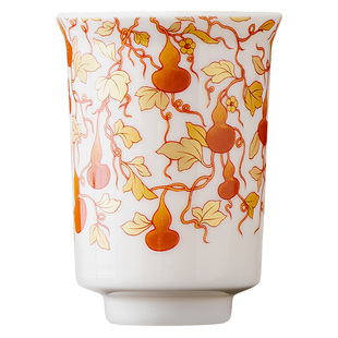 白瓷茶杯品茗杯创意葫芦主人杯功夫茶具单杯个人喝茶杯闻香杯品杯