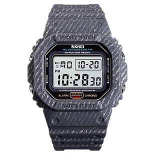 时尚多功能防震军旅迷彩男生手表时刻美男士新款运动电子腕表方形