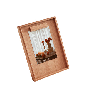 樱桃木磁吸摆台相框diy定制收纳木质摆件展示画框实木创意照片框