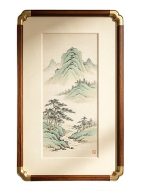 新中式祥云仿铜角挂墙裱字画框