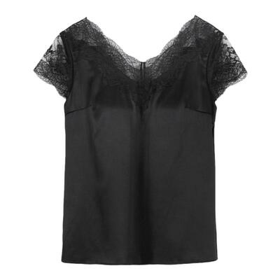 LizaCheng艺术光彩系列桑蚕丝打底衫带杯背心女士家居上装LD00087