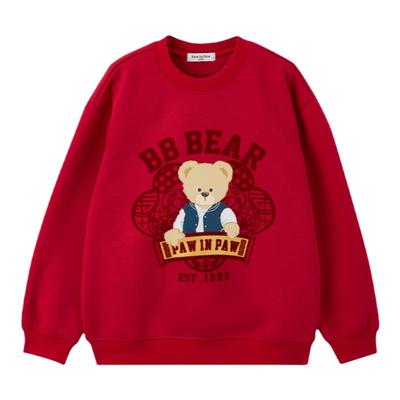 【新年系列】PawinPaw卡通小熊童装25年春新款男女童红色加绒卫衣