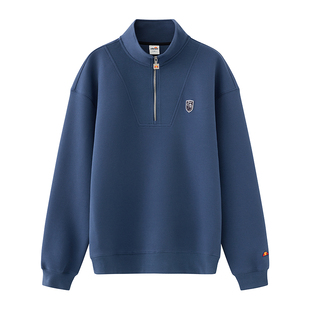 【翟子路同款】ellesse小贝壳25秋冬品运动半高领拉链套头卫衣男