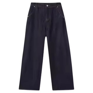 阔腿牛仔裤女2026年秋季新款小个子裤子高腰梨型显瘦丹宁蓝直筒裤