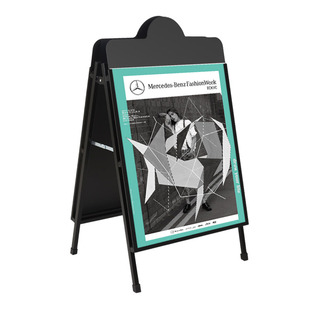 奶茶店门口海报架户外防风广告牌展示牌铁质双面kt板展架立式落地