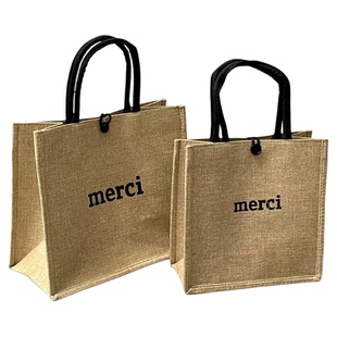 麻布包包女手提包2024新款简约大容量托特包上班通勤帆布手提袋