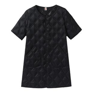 秋冬新款女外穿中长羽绒棉马甲轻薄内胆居家棉服半袖小款加绒棉衣