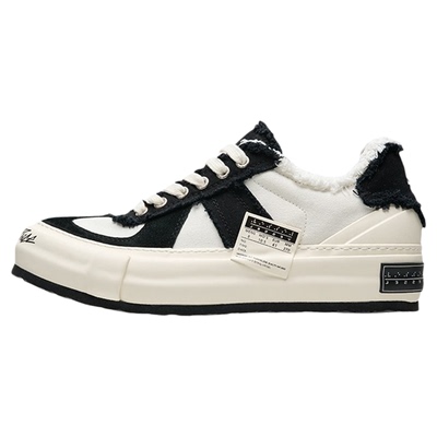 xVESSEL吴建豪同款黑尾德训鞋男低帮熊猫色增高板鞋帆布鞋女