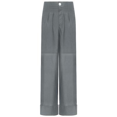 COCOBELLA莱赛尔打褶阔腿西裤