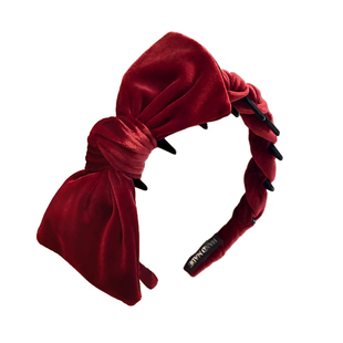 红色蝴蝶结发箍女高颅顶2025新款秋冬发带洗脸头箍压发卡发捆头饰