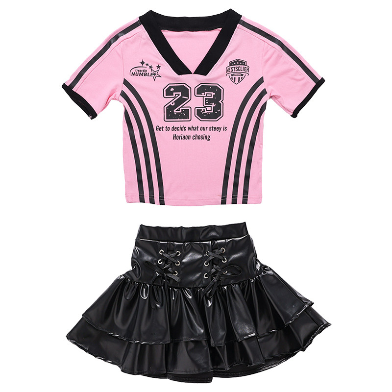 儿童多巴胺粉色爵士舞服装