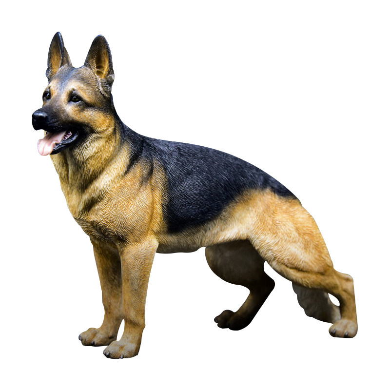 JXK1/6德国牧羊犬模型 警犬狼狗桌面摆件德牧狗手办动物饰品