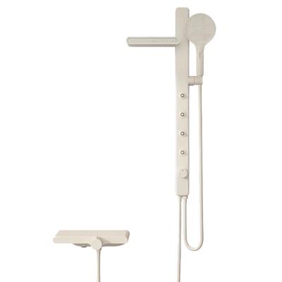 unaxi-E70奶油风奶白腰喷肩背喷小户型无顶喷枪简易淋浴花洒套装