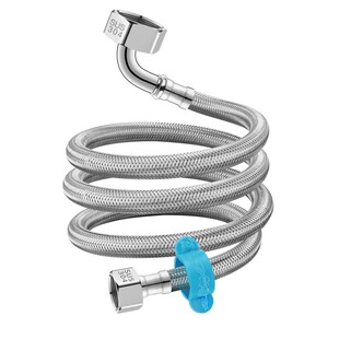 热水器4分转6分304不锈钢编织软管防爆高压冷热进水管子活接弯头