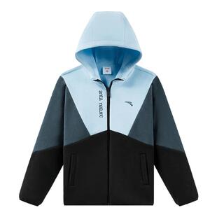 安踏儿童男童摇粒绒外套2025秋新款舒适保暖中大童抗静电连帽外套