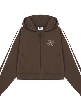 NEW ERA纽亦华26新品针织拉链连帽舒适户外网球运动外套女士NE
