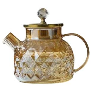 新款高硼硅玻璃兰陵壶冷水壶煮茶壶琥珀色家用轻奢高级感水杯套装